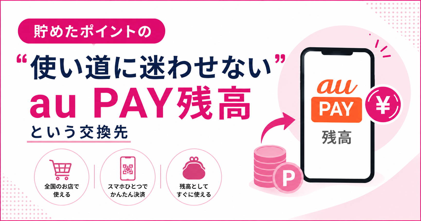 “貯めたポイントの使い道に迷わせない”au PAY残高という交換先